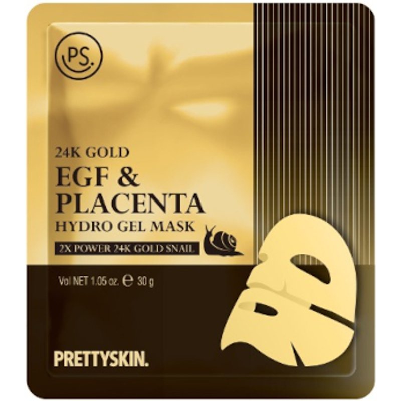 PRETTYSKIN - Masque hydrogel EGF et placenta à l'or 24 carats - 1pièce