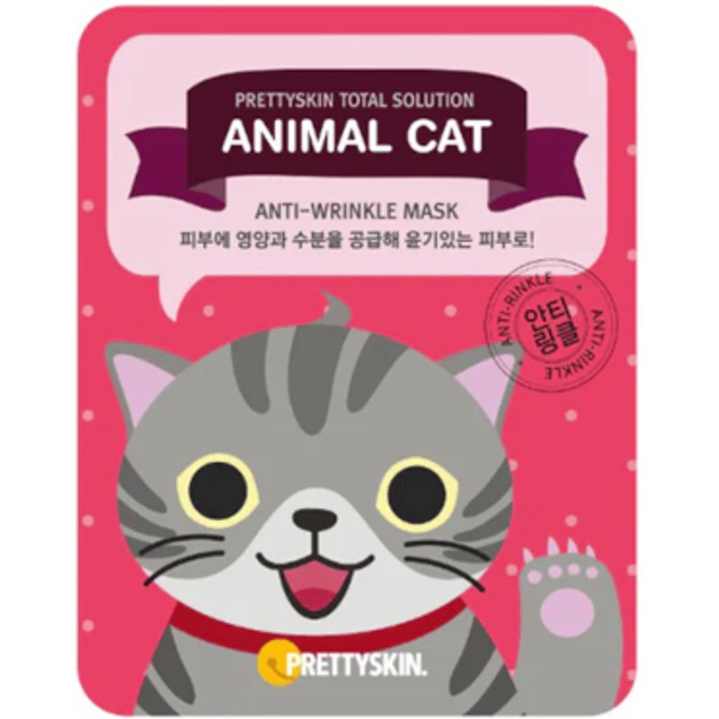PRETTYSKIN - Masque anti-rides Total Solution Animal Chat - 1pièce