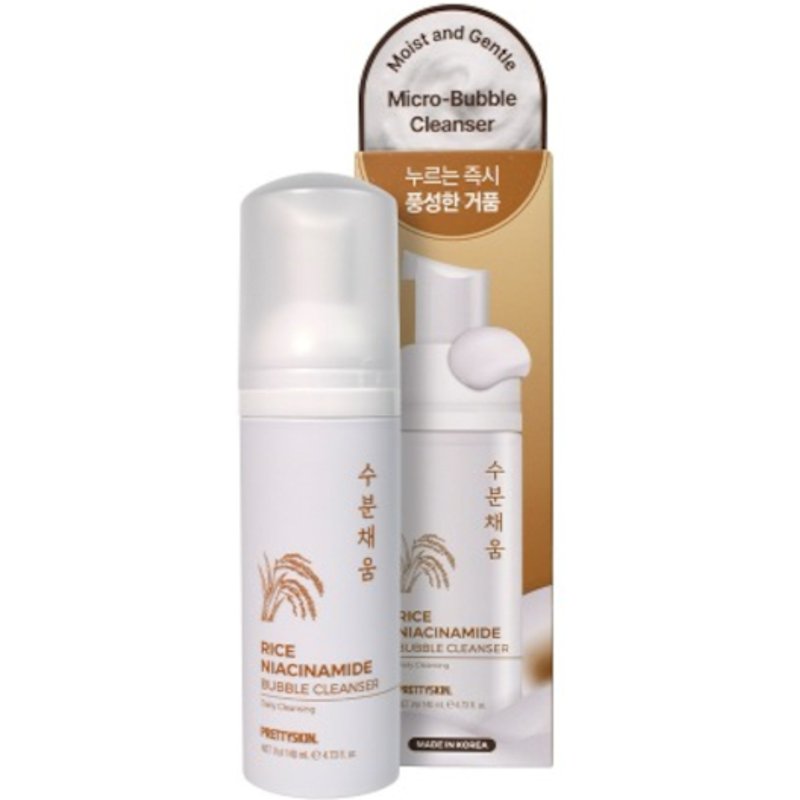PRETTYSKIN - Nettoyant moussant Ă la niacinamide de riz - 140ml