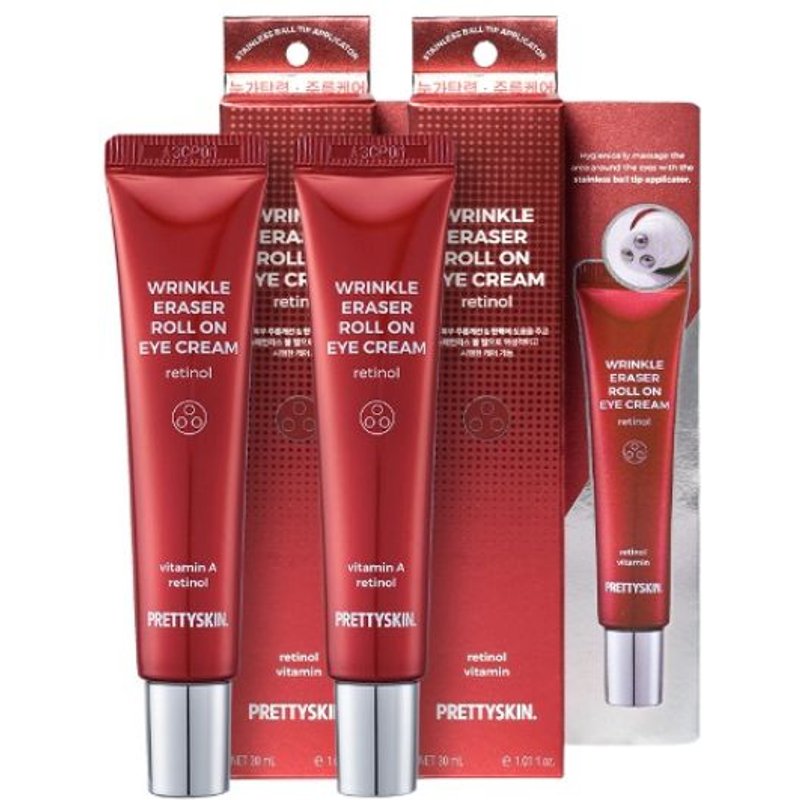 PRETTYSKIN - Wrinkle Eraser Roll On Eye Cream - Retinol - 30ml (2ea) Set