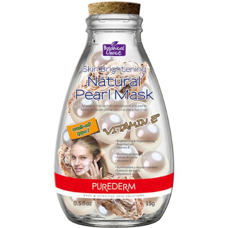 PUREDERM - Masque naturel éclaircissant aux perles - 15g - Vitamin E - 1pièce