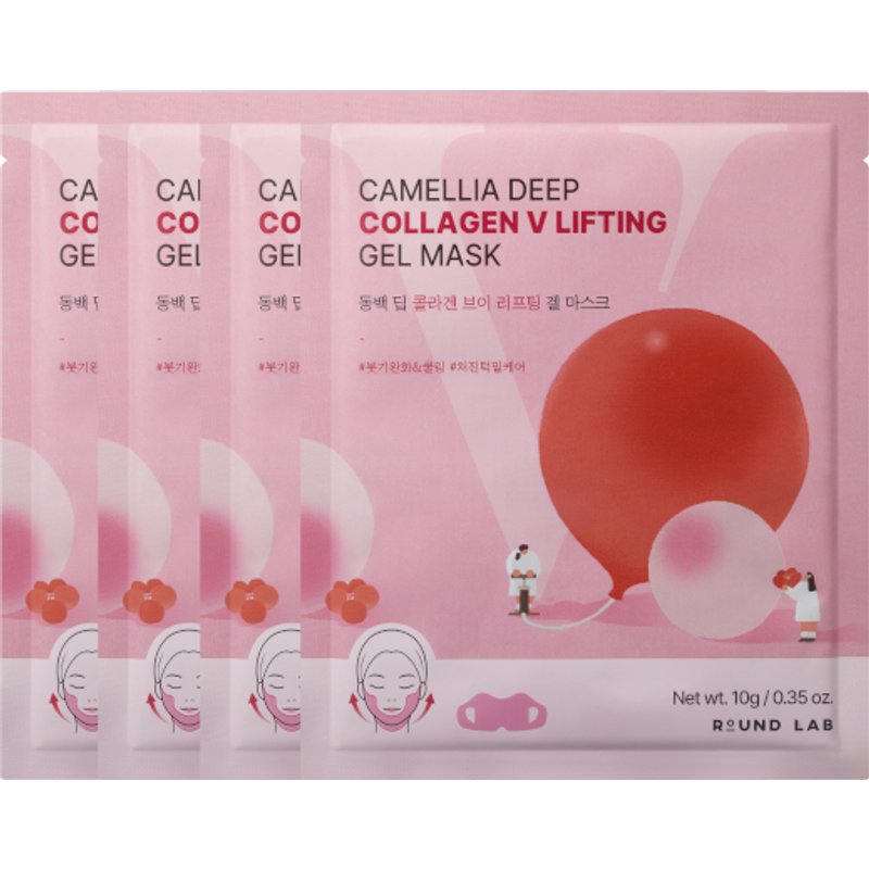 Round Lab - Masque gel liftant Camellia Deep Collagen V - 10g*4ea