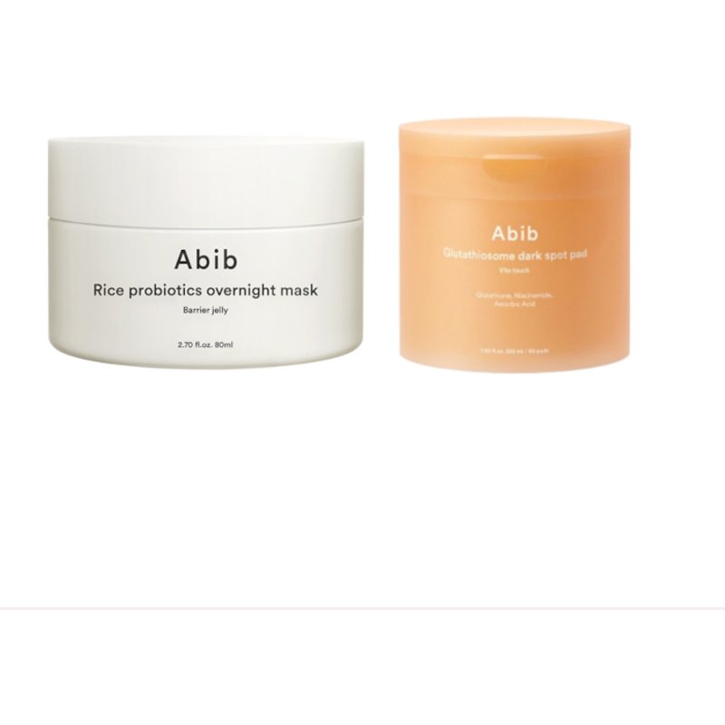 Abib - Glutathiosome Dark Spot Pad (1ea) X Rice Probiotics Overnight Mask (1ea) Set