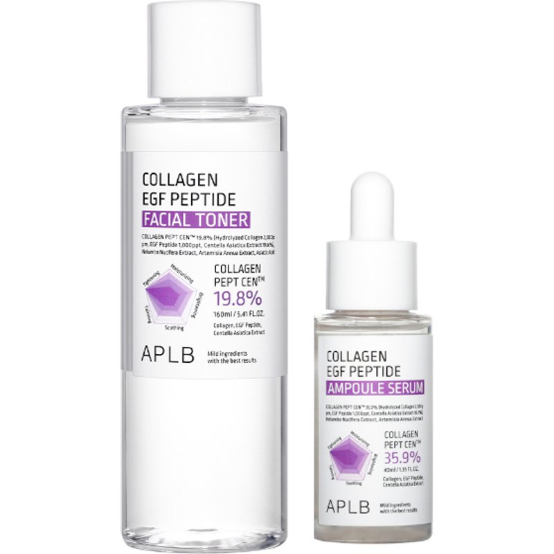 APLB - Collagen EGF Peptide Ampoule Serum - 40ml (1ea) + Facial Toner - 160ml (1ea) Set