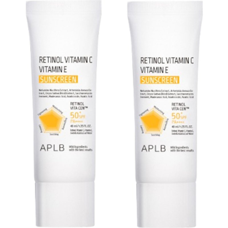 APLB - Retinol Vitamin C Vitamin E Sunscreen SPF50+ PA++++ - 40ml (2ea) Set