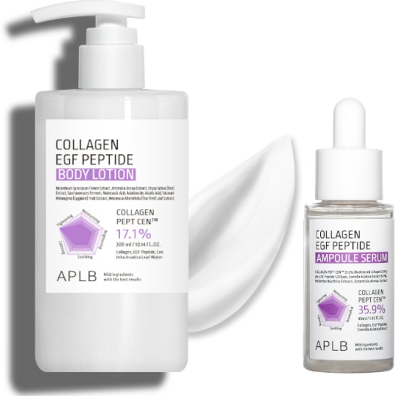 APLB - Collagen EGF Peptide Body Lotion - 300ml (1ea) X Ampoule Serum - 40ml (1ea) Set