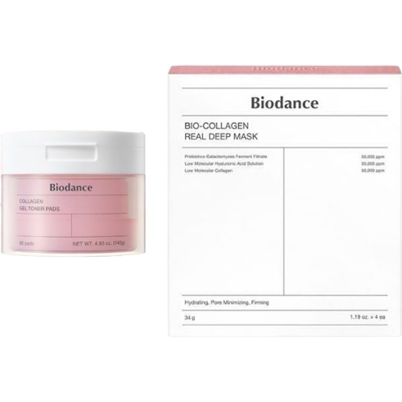 Biodance - Bio-Collagen Mask 4pcs & Toner Pads Set