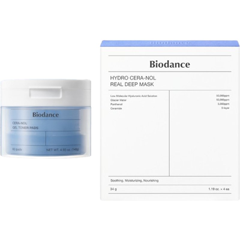 Biodance - Hydro Cera-Nol Mask 4pcs & Toner Pads Set