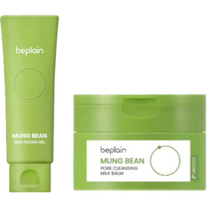 beplain - Mung Bean Milk Peeling Gel + Cleansing Milk Balm Set