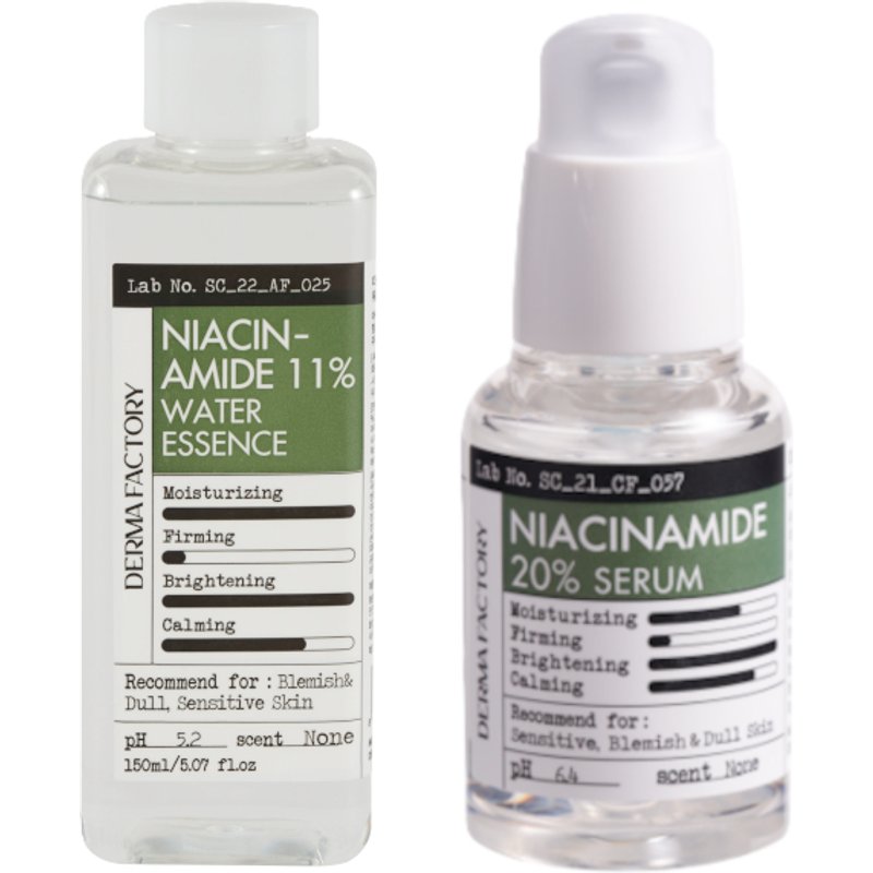 DERMA FACTORY - Niacinamide 11% Water Essence - 150ml (1ea) & 20% Serum - 30ml (1ea) Set