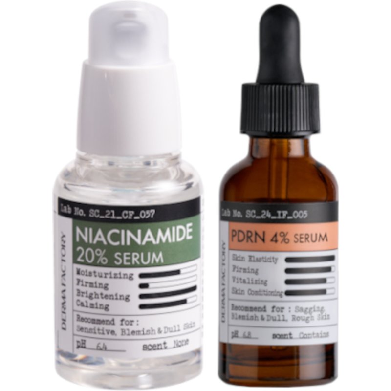 DERMA FACTORY - Niacinamide 20% Serum - 30ml (1ea) & PDRN 4% Ampoule - 30ml (1ea) Set