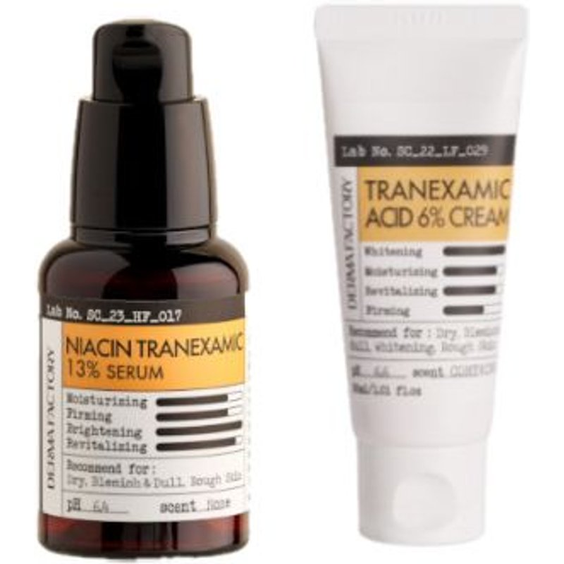 DERMA FACTORY - Niacin Tranexamic 13% Serum - 30ml (1ea) & Tranexamic Acid 6% Cream - 30ml (1ea) Set