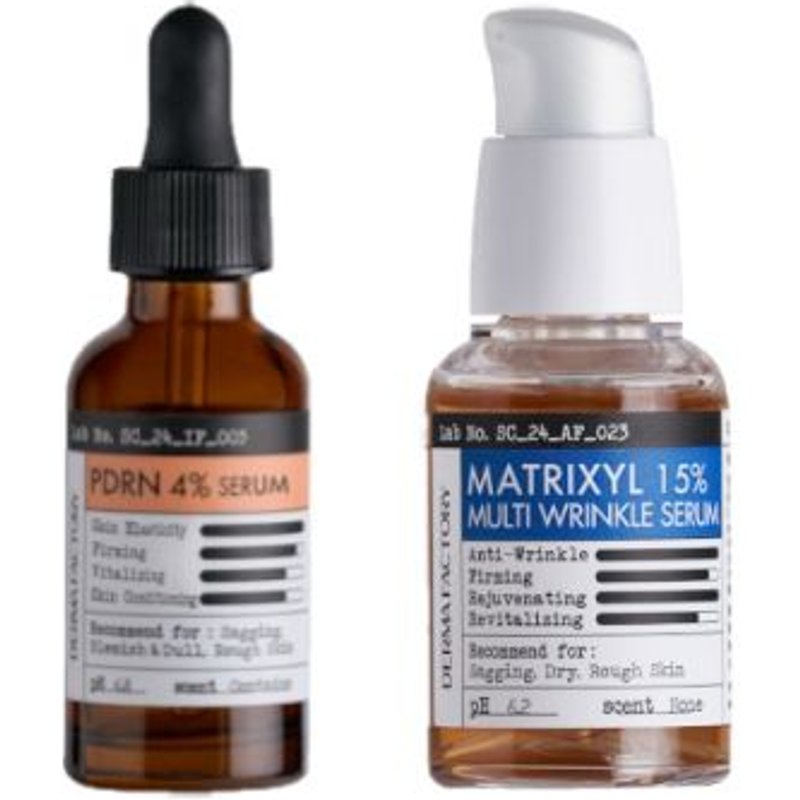 DERMA FACTORY - PDRN 4% Ampoule - 30ml (1ea) & Matrixyl 15% Multi Wrinkle Serum - 30ml (1ea) Set
