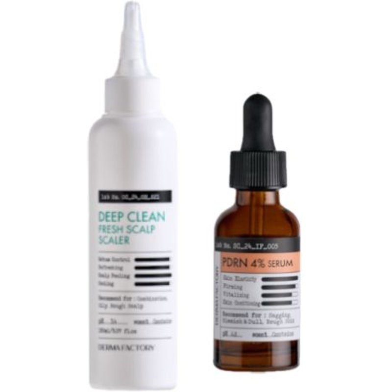 DERMA FACTORY - PDRN 4% Ampoule - 30ml (1ea) & Deep Clean Fresh Scalp Scalper - 150ml (1ea) Set