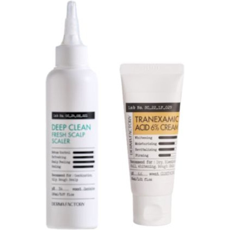 DERMA FACTORY - Tranexamic Acid 6% Cream - 30ml (1ea) & Deep Clean Fresh Scalp Scalper - 150ml (1ea) Set