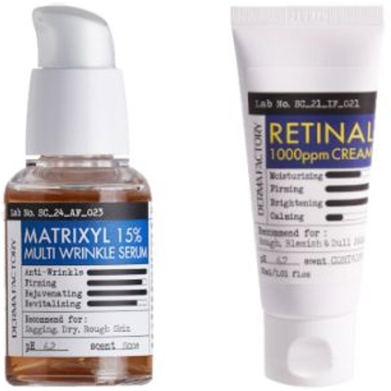 DERMA FACTORY - Matrixyl 15% Multi Wrinkle Serum - 30ml (1ea) & Retinal 1000ppm Cream - 30ml (1ea) Set