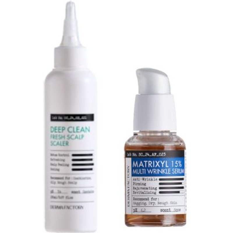 DERMA FACTORY - Matrixyl 15% Multi Wrinkle Serum - 30ml (1ea) & Deep Clean Fresh Scalp Scalper - 150ml (1ea) Set
