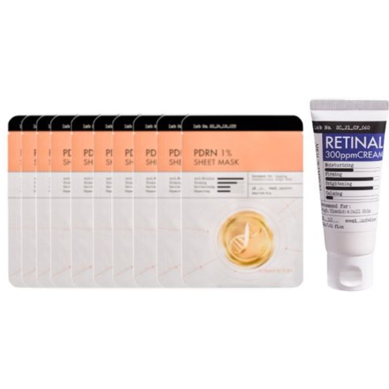 DERMA FACTORY - Retinal 300ppm Cream - 30ml (1ea) & PDRN 1% Sheet Mask - 10pcs Set