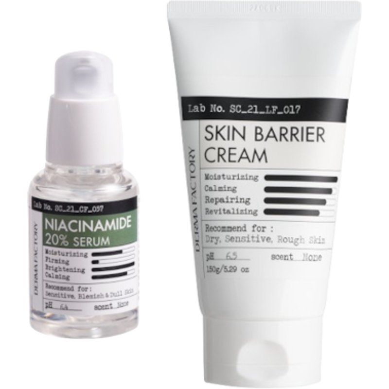 DERMA FACTORY - Skin Barrier Cream - 150g (1ea) & Niacinamide 20% Serum - 30ml (1ea) Set