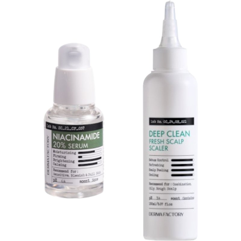 DERMA FACTORY - Deep Clean Fresh Scalp Scalper - 150ml (1ea) & Niacinamide 20% Serum - 30ml (1ea) Set