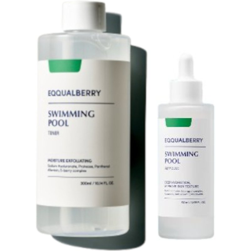 EQQUALBERRY - Swimming Pool Daily Facial Toner - 300ml (1ea) X Swimming Pool Ampoule - 50ml (1ea) Set