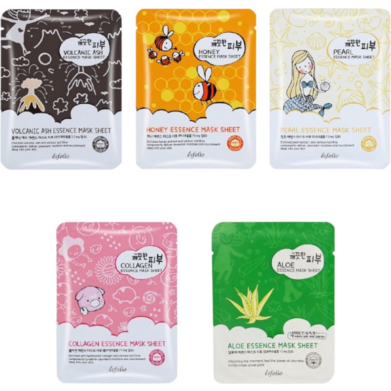 esfolio - Pure Skin Essence Mask Sheet (5ea) Buffet Set A