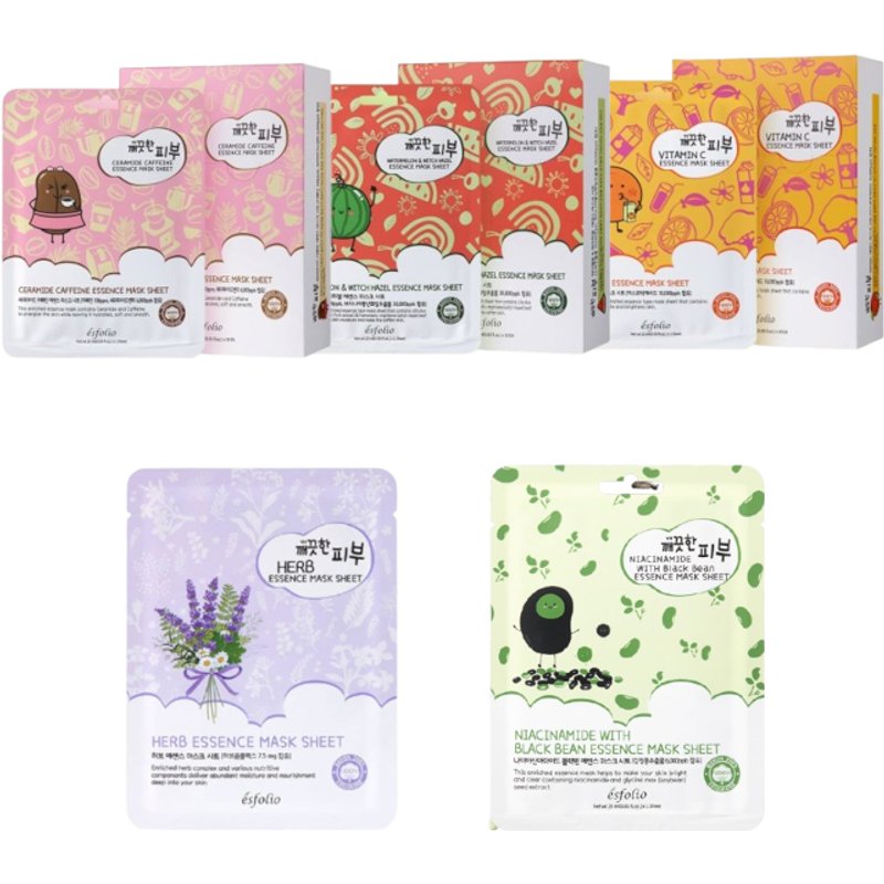 esfolio - Pure Skin Essence Mask Sheet (5ea) Buffet Set B