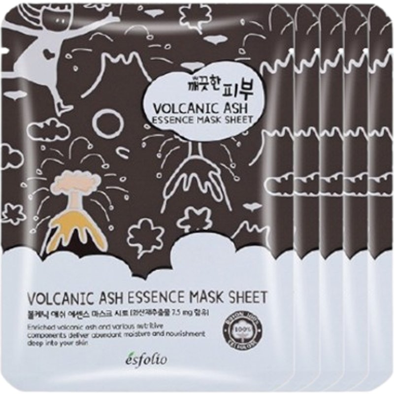 esfolio - Pure Skin Essence Mask Sheet - 25ml*1pc - Volcanic Ash (5ea) Set
