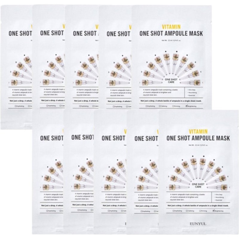 EUNYUL - One Shot Ampoule Mask - Vitamin - 10pcs set