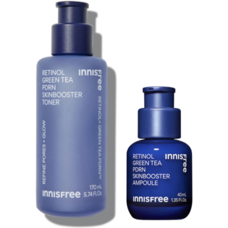 innisfree - Retinol Green Tea PDRN Skin Booster Toner - 170ml (1ea) X Retinol Green Tea PDRN Skin Booster Ampoule - 40ml (1ea)
