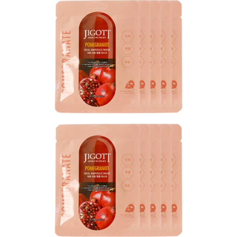 Jigott - Real Ampoule Mask Pomegranate - 10pcs Set