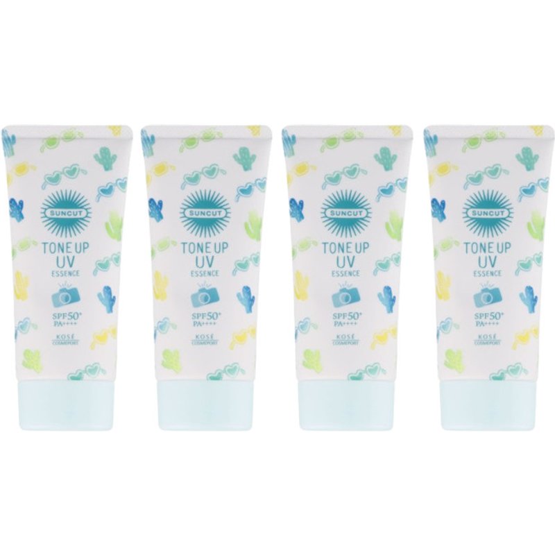 Kose - Suncut Tone Up UV Essence SPF50+ PA++++ - 80g - Mint Green (4ea) Set
