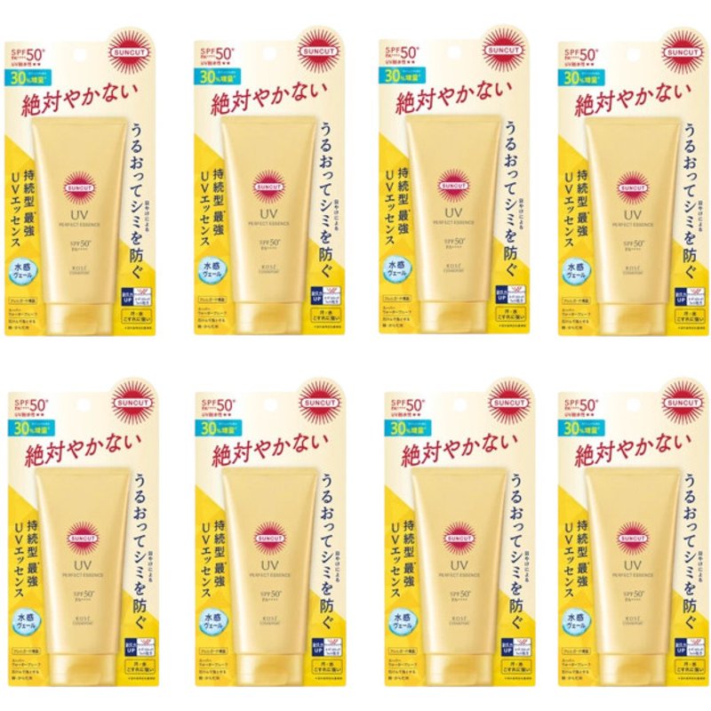 Kose - Suncut UV Perfect Essence SPF50+ PA++++ (2024 Version) - 80g (8ea) Set