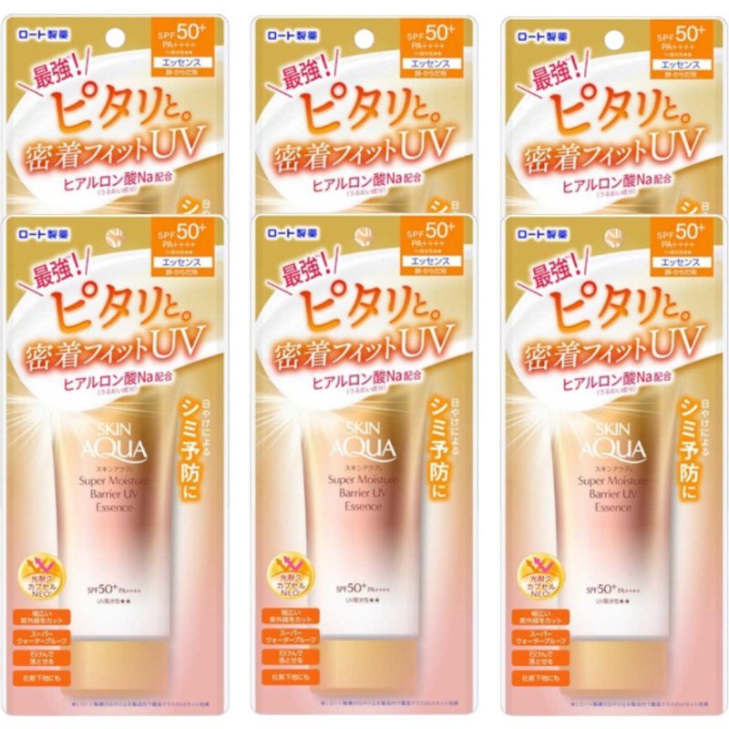 Rohto Mentholatum - Skin Aqua Super Moisture Barrier UV Essence SPF50+ PA++++ - 70g (6ea) Set