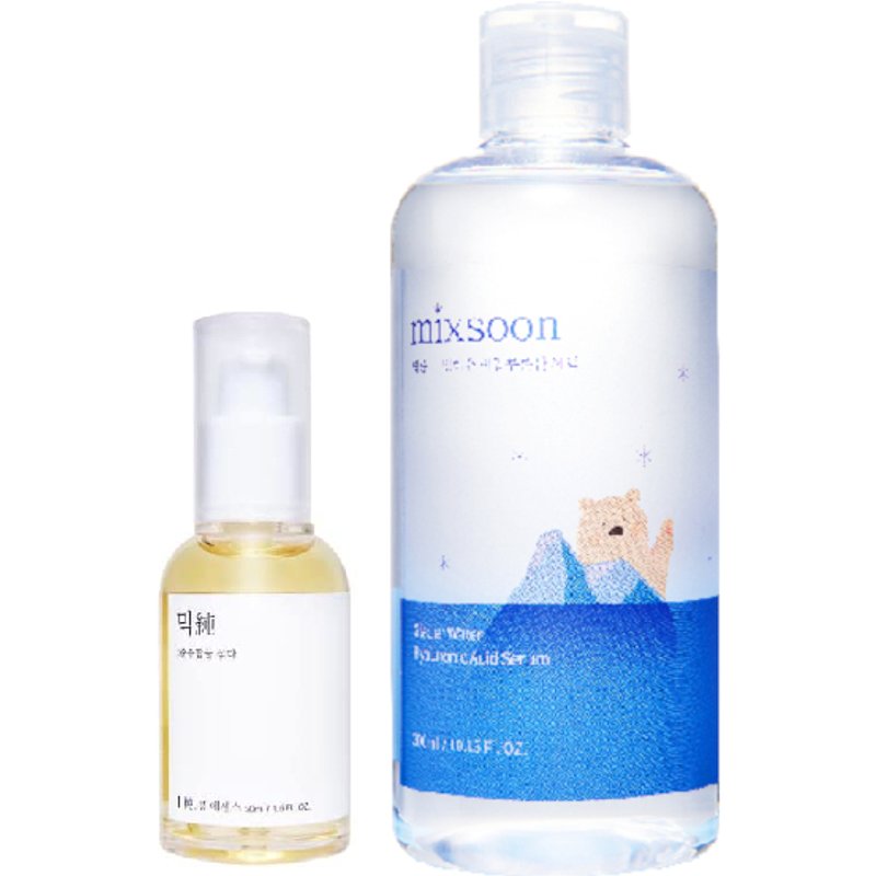 mixsoon - Bean Essence - 50ml (1ea) + Glacier Water Hyaluronic Acid Serum - 300ml (1ea) Set