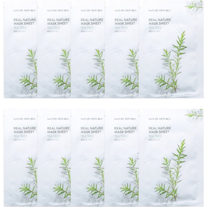 NATURE REPUBLIC - Real Nature Sheet Mask - Tea Tree - 1pc (10ea) Set