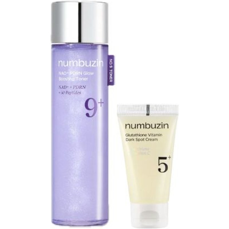 numbuzin - No.9+ NAD+ PDRN Glow Boosting Toner - 150ml (1ea) & No.5+ Glutathione Vitamin Dark Spot Cream - 15ml (1ea) Set