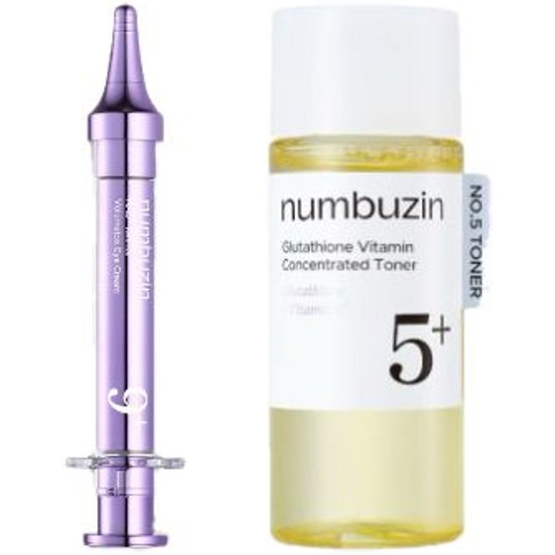 numbuzin - No.9 NAD+ Retinol Volumetox Eye Cream - 10ml (1ea) & No.5+ Glutathione Vitamin Concentrated Toner - 30ml (1ea) Set