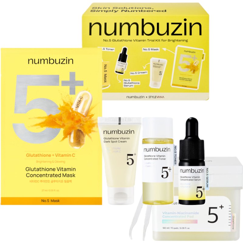 numbuzin - No.5+ Glutathione Vitamin Trial Kit for Brightening (Stylevana Exclusive) - 1 Set (4 Items) & No.5+ Glutathione...