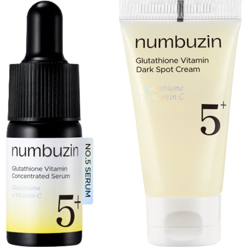 numbuzin - No.5+ Glutathione Vitamin Concentrated Serum - 10ml (1ea) & Dark Spot Cream - 15ml (1ea) Set