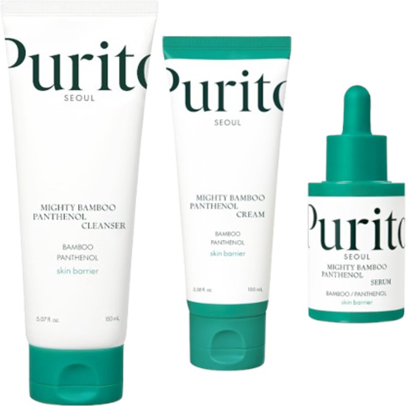 Purito SEOUL - Mighty Bamboo Panthenol Cream + Serum + Cleanser Set