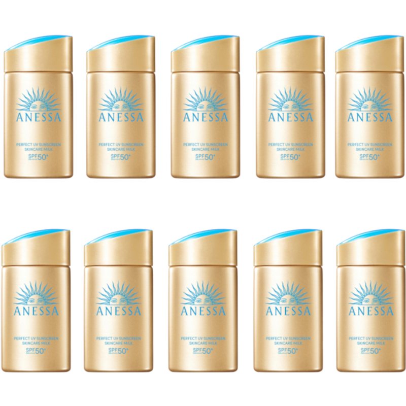 Shiseido Anessa Perfect UV Sunscreen Skin Care Milk SPF50+ PA++++ (2024 Version) - 60ml (10ea) Set