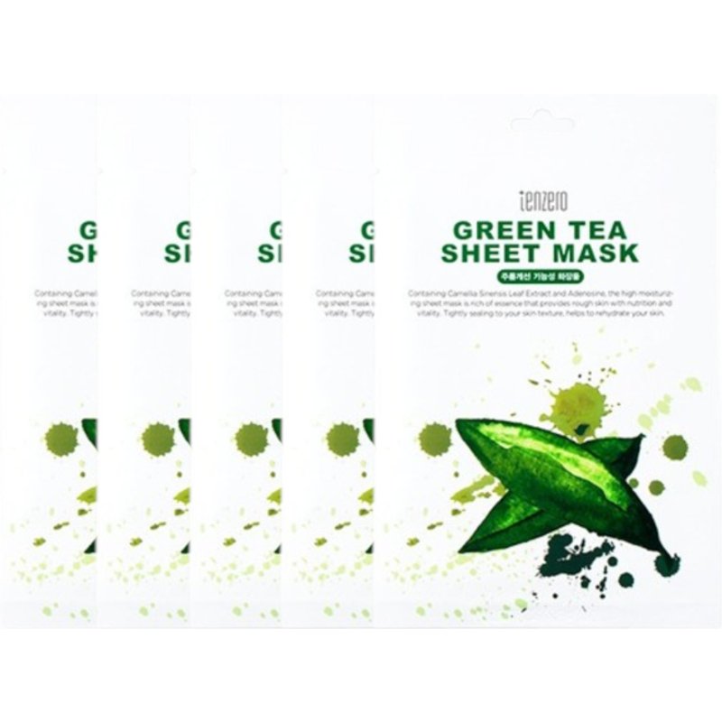 tenzero - Green Tea Sheet Mask - 5pc Set