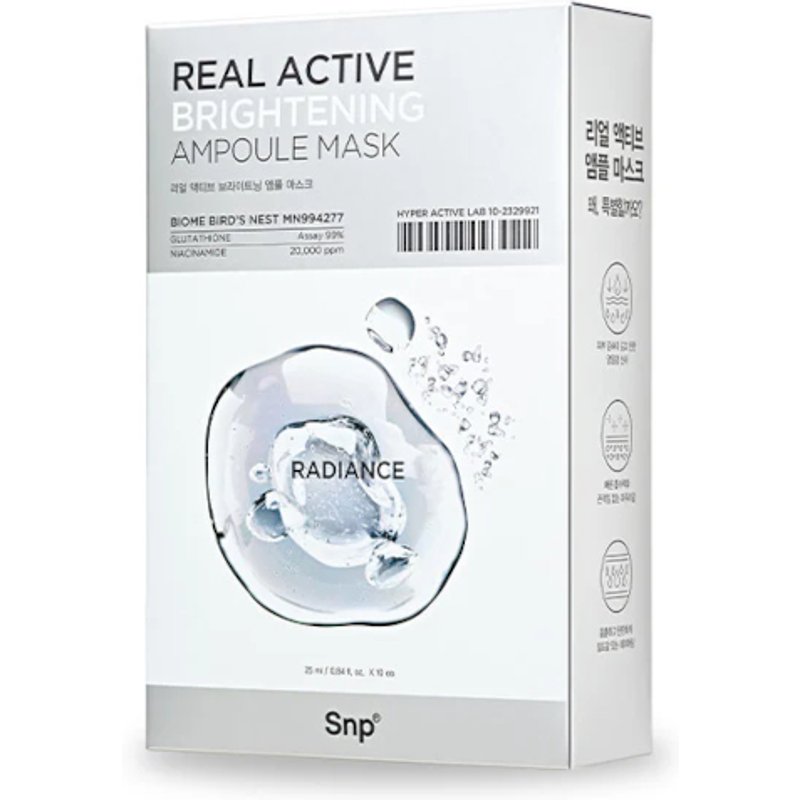 SNP - Masque Ampoule Éclaircissant Real Active - 10ea
