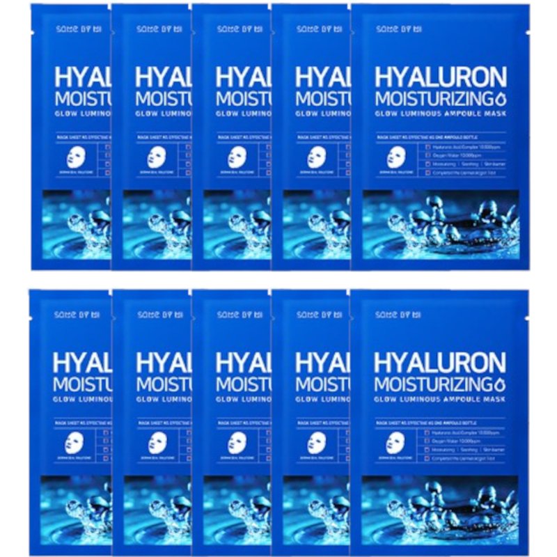 SOME BY MI - Hyaluron Moisturizing Glow Ampoule Lumineuse Masque (Eau) - 10pièces