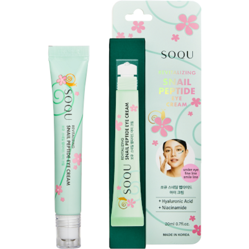 SOQU - Crème contour des yeux revitalisante aux peptides d'escargot - 20ml