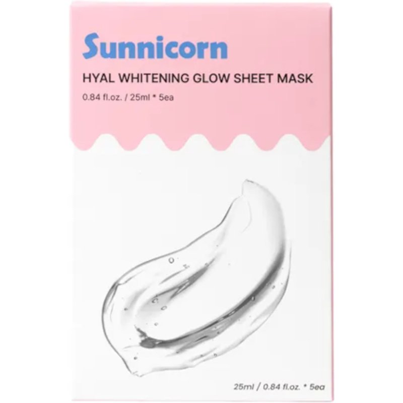 Sunnicorn - Masque en feuille Hyal Whitening Glow - 5pièces
