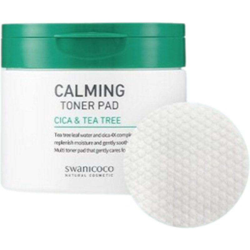 SWANICOCO - Tampon tonique apaisant à la cica et à l'arbre à thé - 130g/60pads