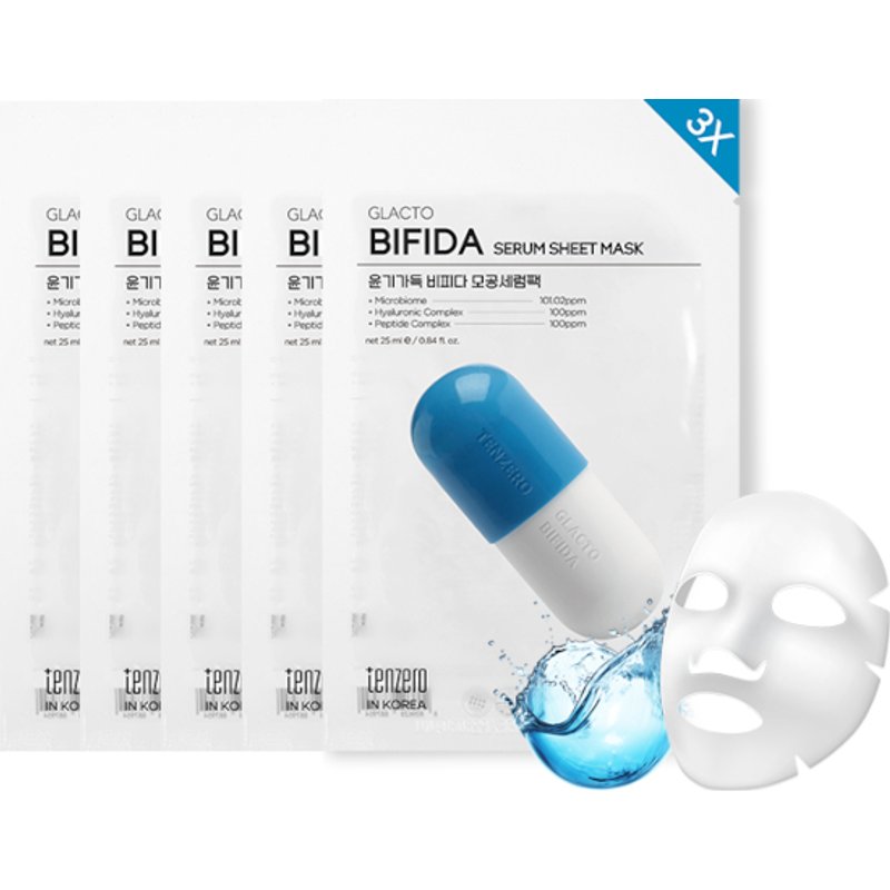 tenzero - Masque en feuille de sérum Glacto Bifida 3X - 5pièces