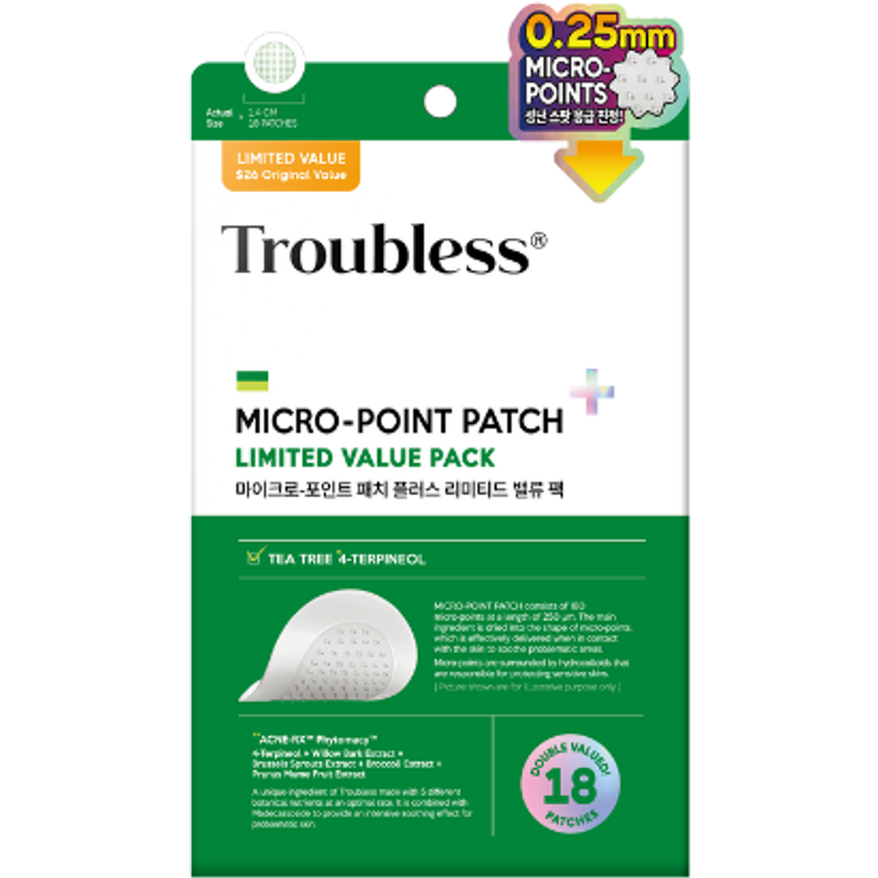 Troubless - Pack de 18 patchs Micro-Point Patch Plus en édition limitée - 18pièces